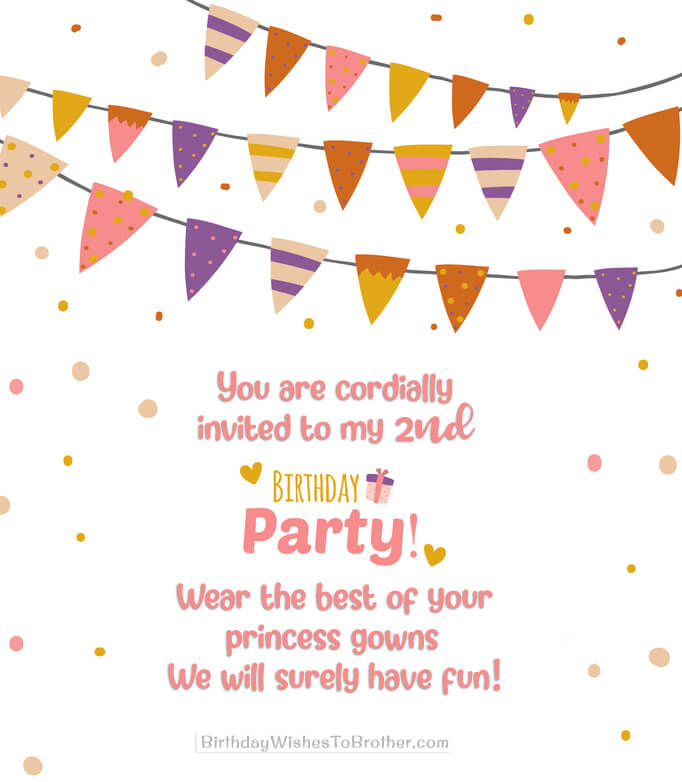 100 Best Birthday Invitation Wording Ideas And Messages   2nd Birthday Invitation Wording 